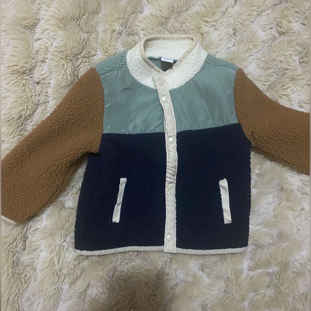 Gently used Old Navy Colorblock Sherpa Jacket in 18-24 months